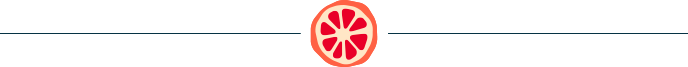 horizontal line with icon of a cartoon sliced grapefruit in the middle